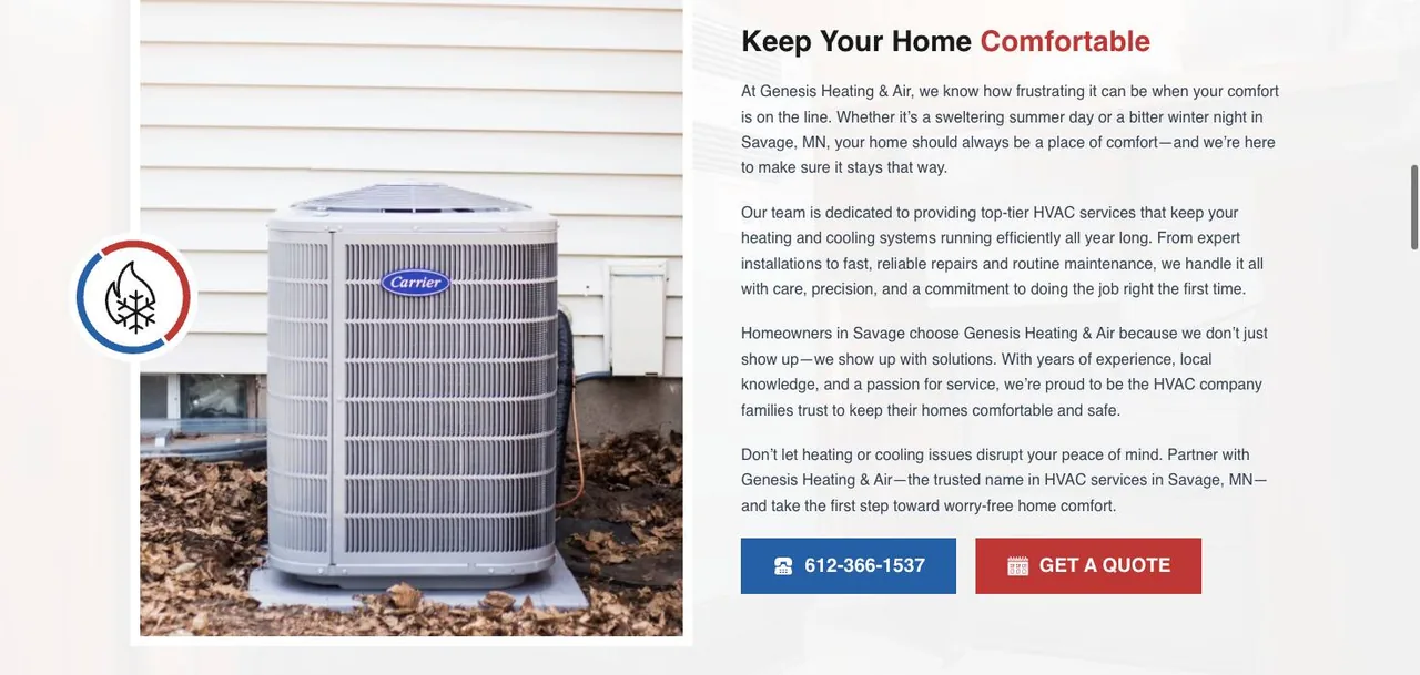 Genesis Heating & Air Conditioning Inc cover