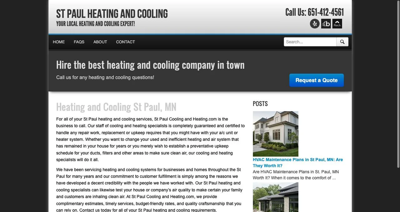 St Paul Heating and Cooling cover