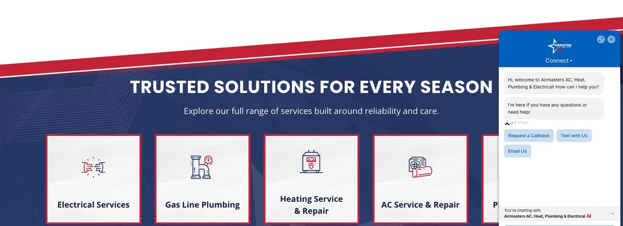 Airmasters AC, Heat, Plumbing & Electrical cover