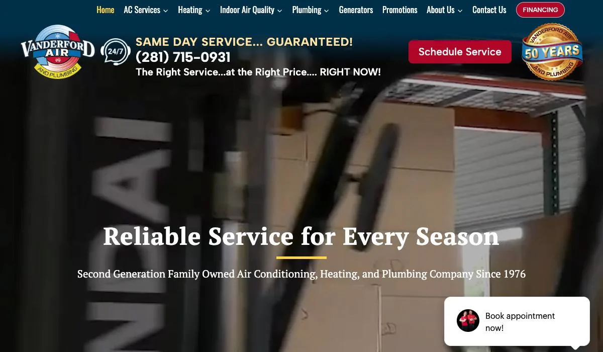 Vanderford Air & Plumbing cover