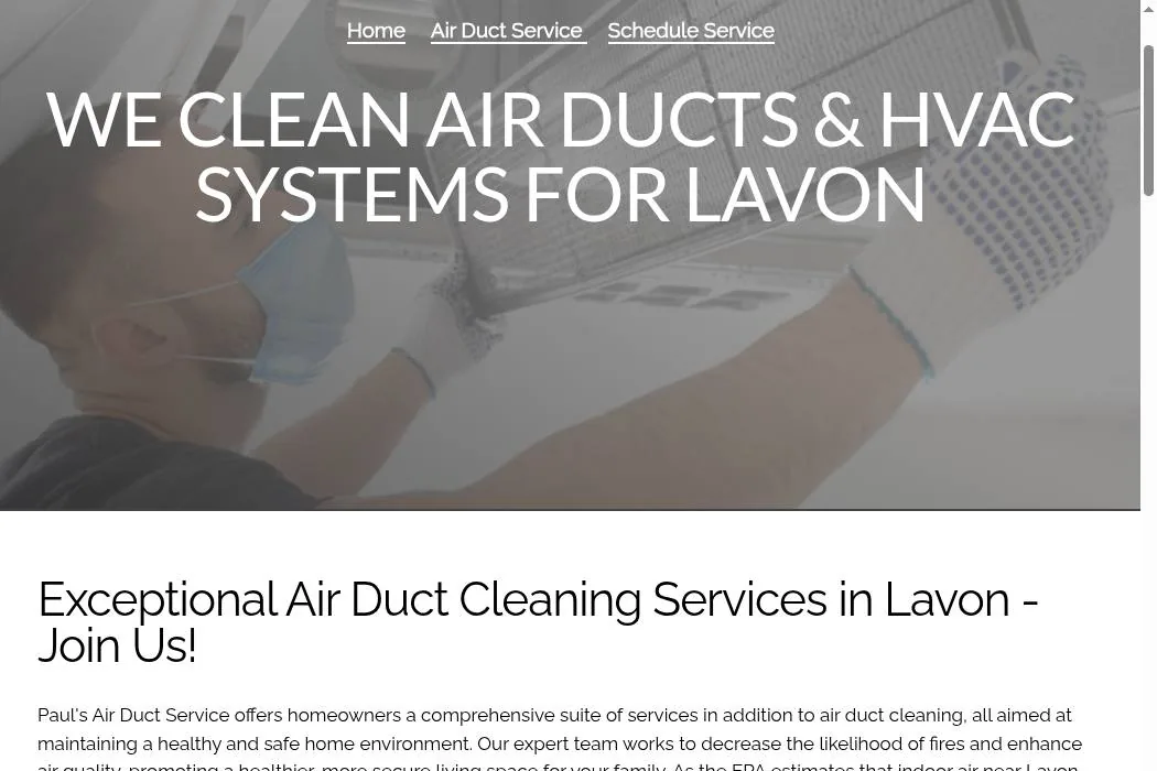 Paul's Air Duct Service cover