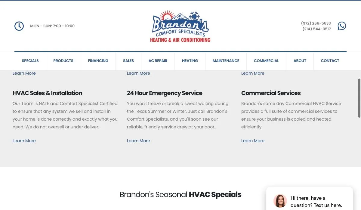 Brandon's Comfort Specialists cover