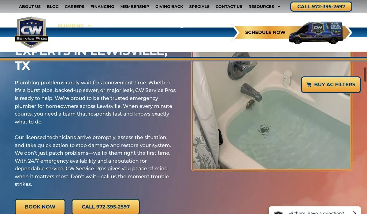 CW Service Pros Plumbing, Heating & Air Conditioning cover