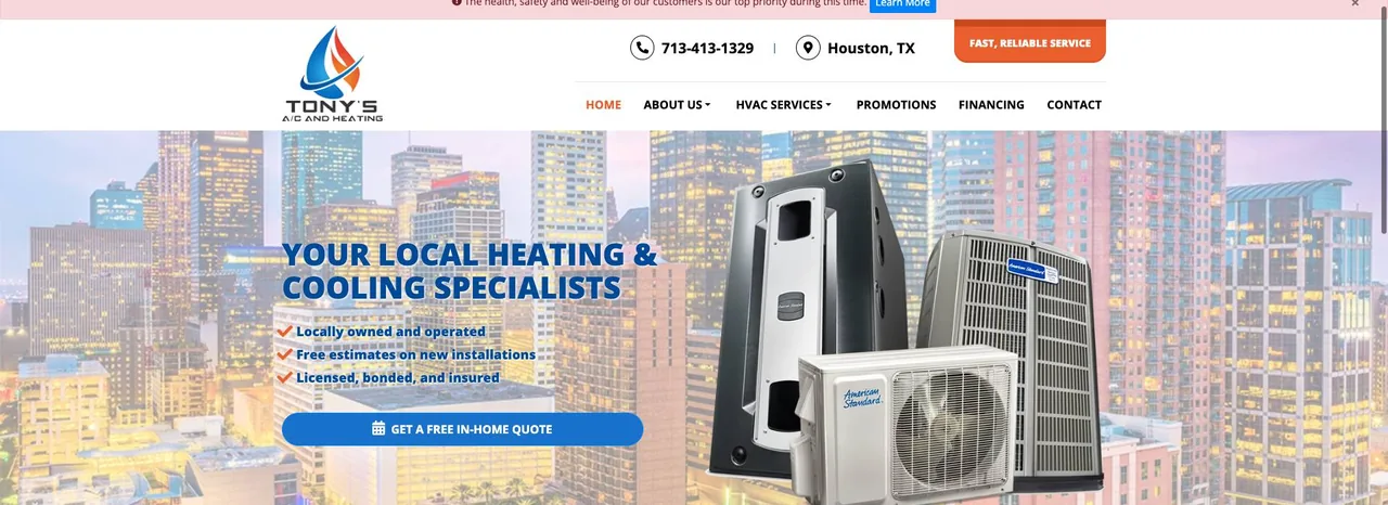 Tony's AC & Heating, LLC cover