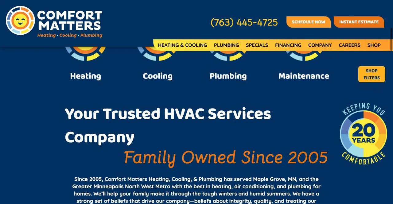 Comfort Matters Heating, Cooling & Plumbing cover