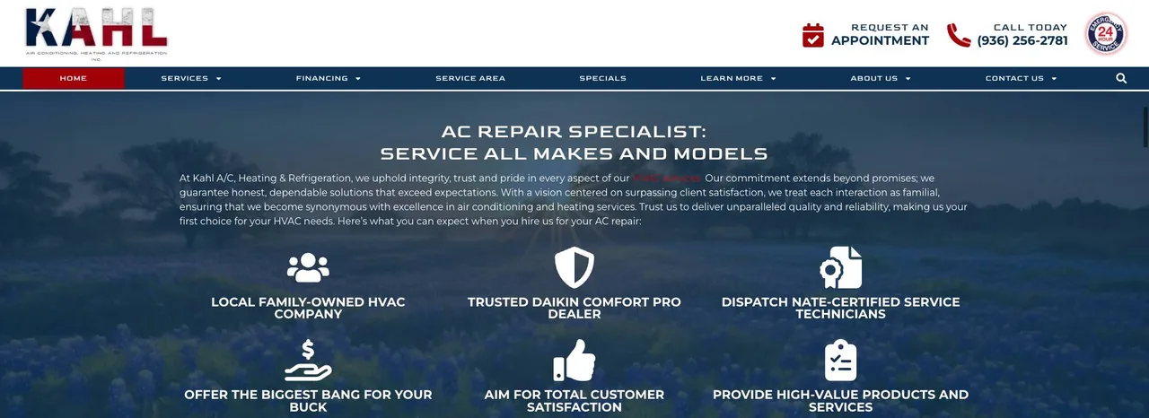 Kahl A/C, Heating & Refrigeration cover