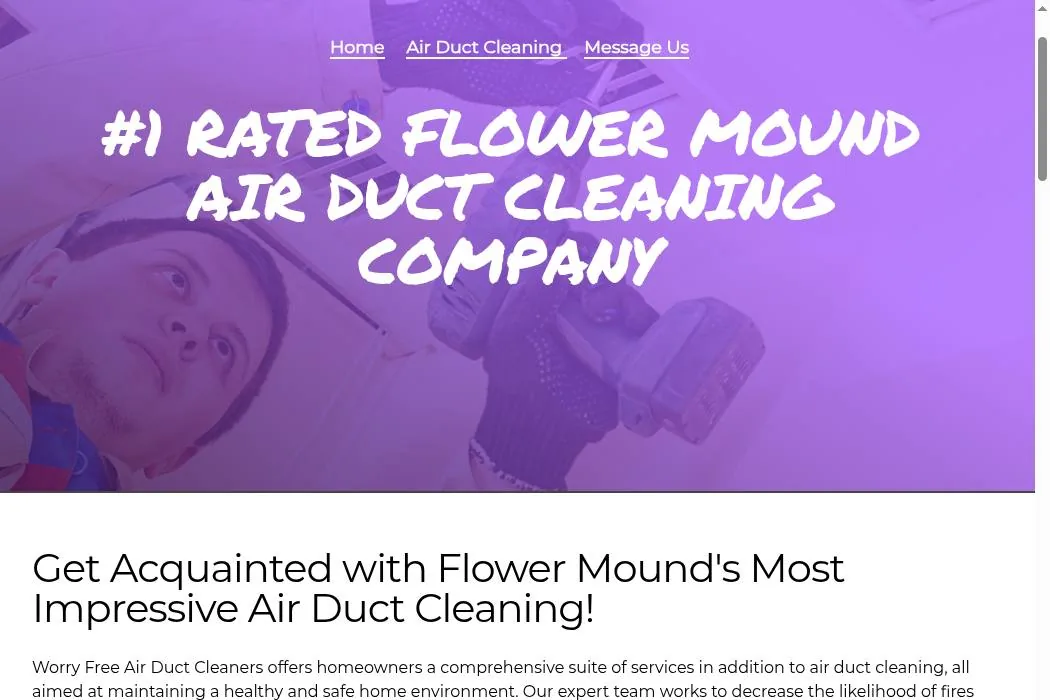 Worry Free Air Duct Cleaners cover