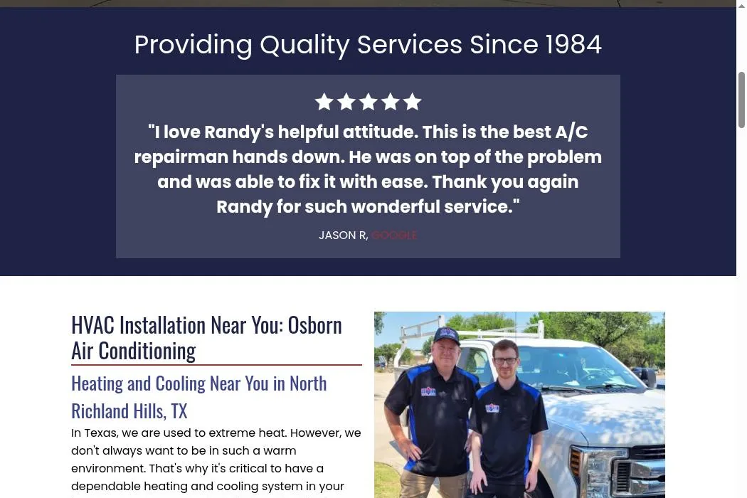 Osborn Air Conditioning cover
