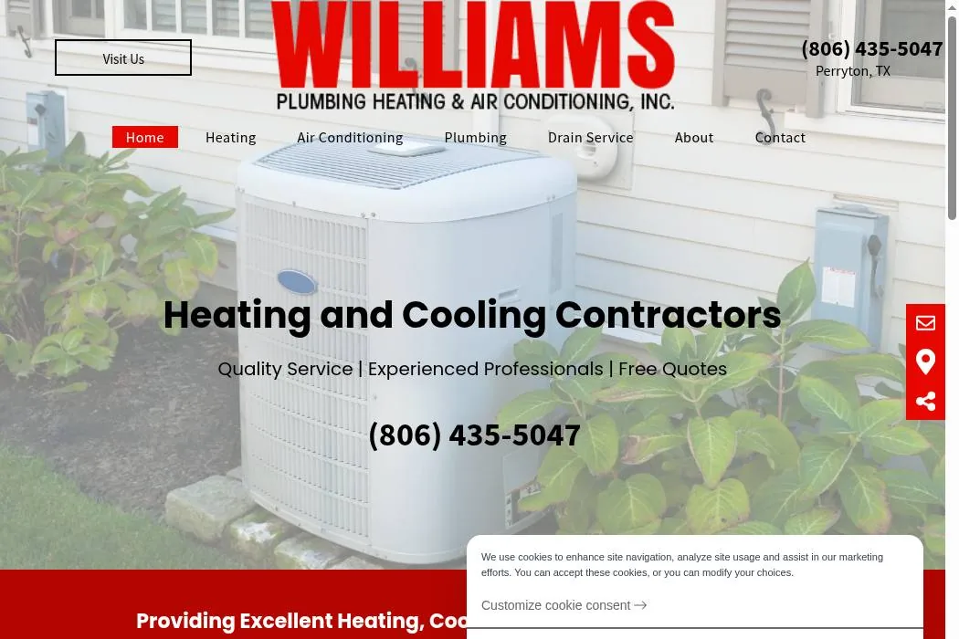 Williams Plumbing Heating & Air Conditioning, Inc. cover