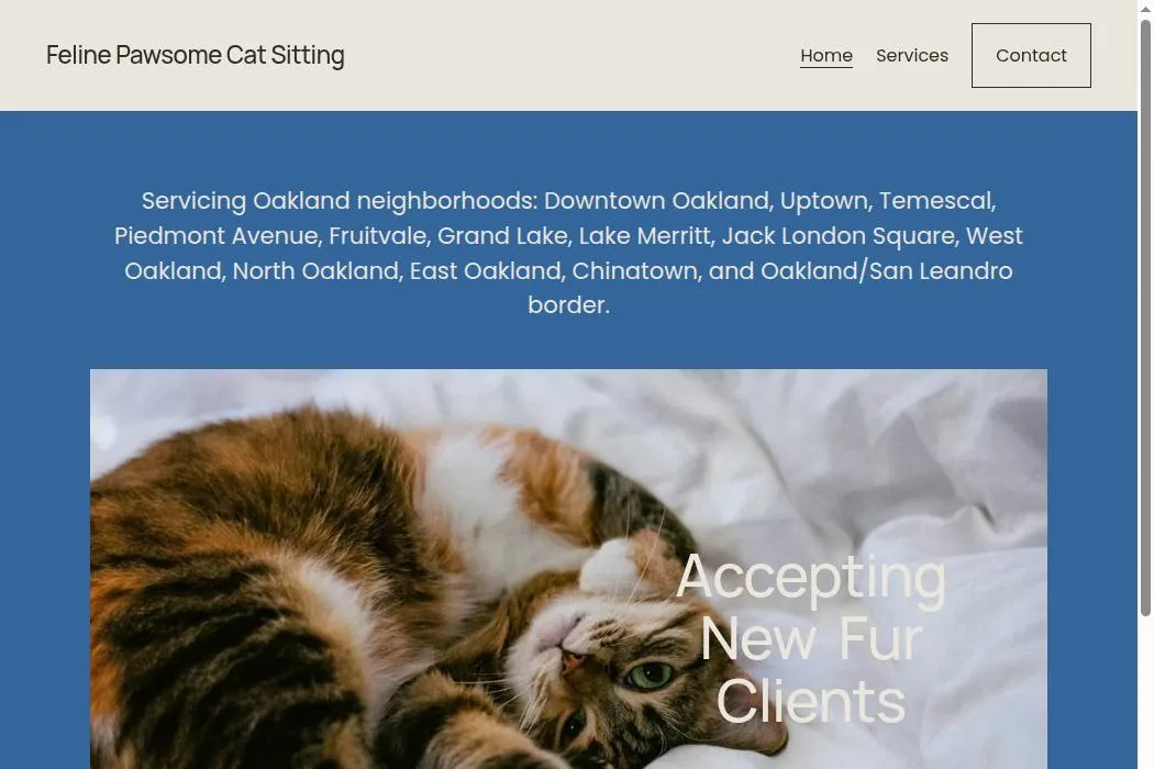 Feline Pawsome Cat Sitting cover