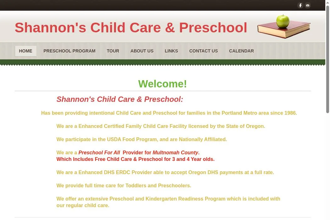 Shannon's Child Care & Preschool cover