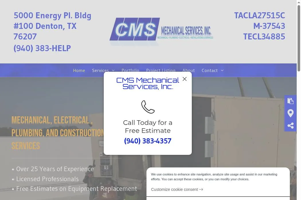 CMS Mechanical Services, Inc. cover
