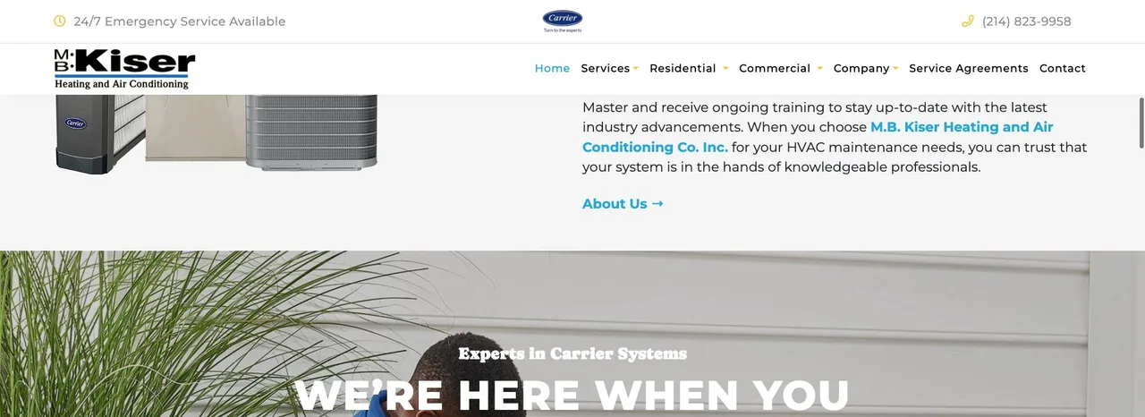 M.B. Kiser Heating and Air Conditioning Co. Inc. cover
