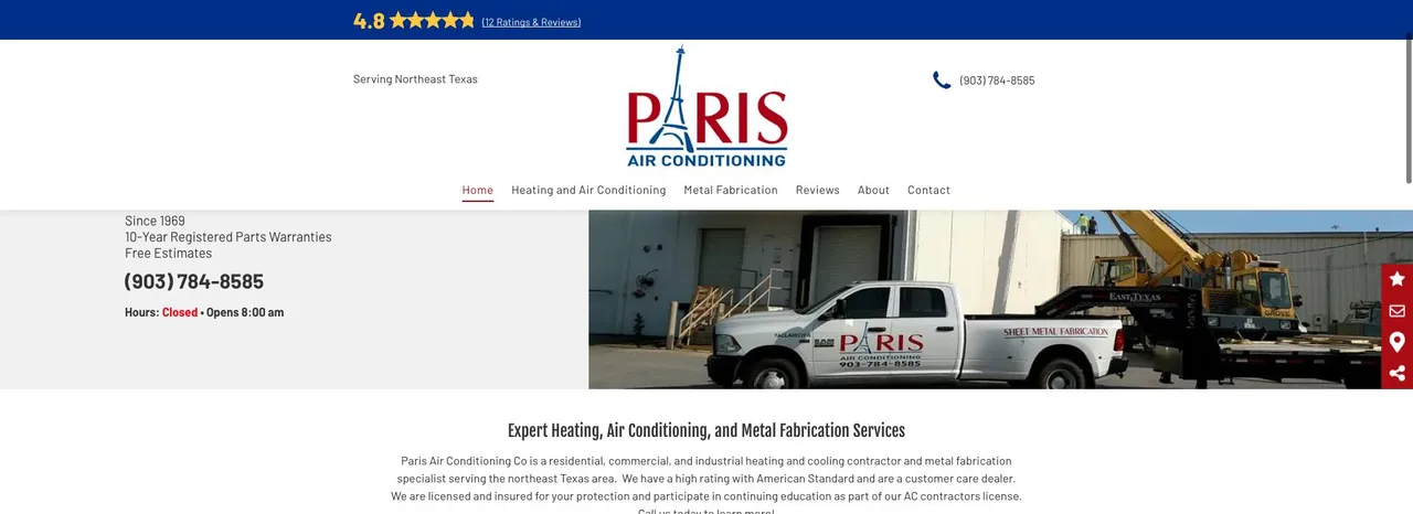Paris Air Conditioning Co cover
