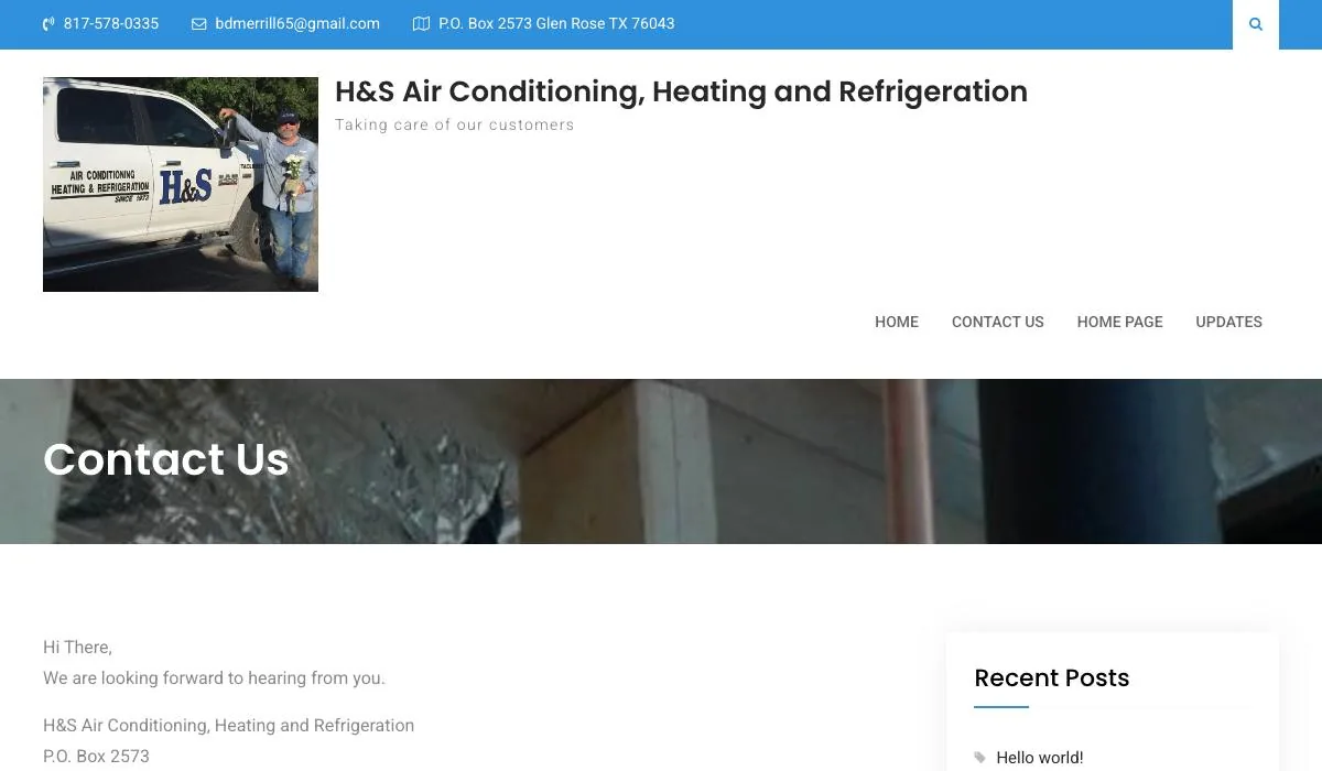 H&S Air Conditioning, Heating and Refrigeration cover