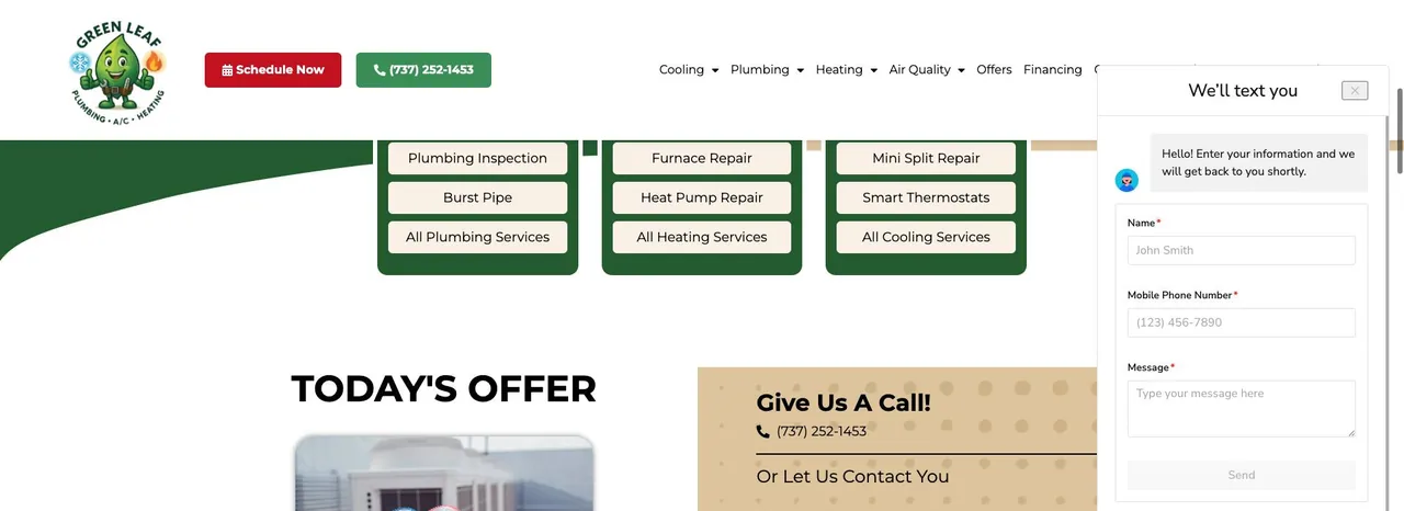 Green Leaf Plumbing, AC and Heating cover