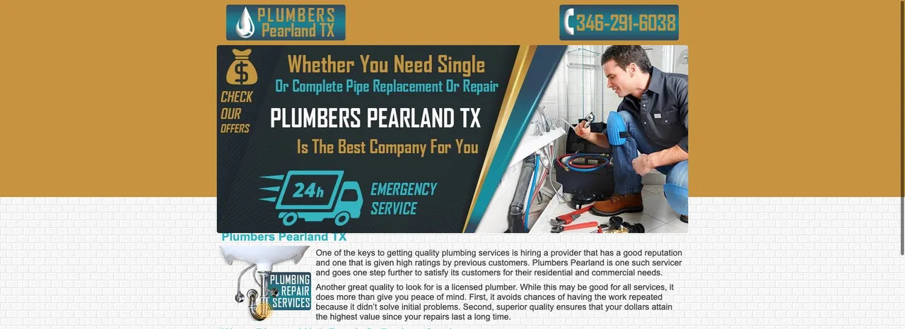 Plumbers Pearland TX cover