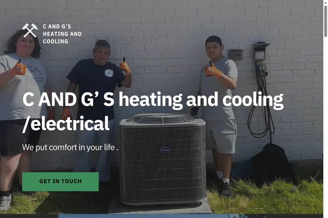 C & G’s Heating & Cooling cover