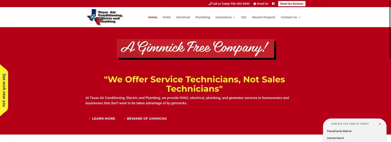 Texas Air Conditioning, Electric and Plumbing cover