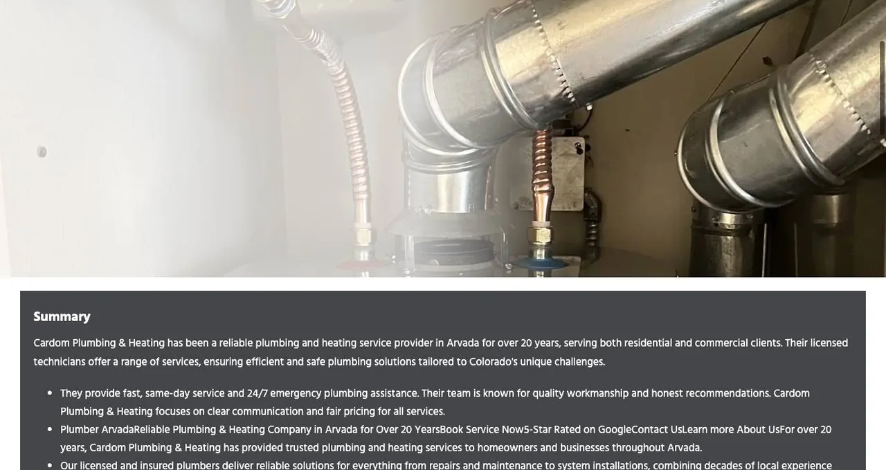 Cardom Plumbing & Heating cover