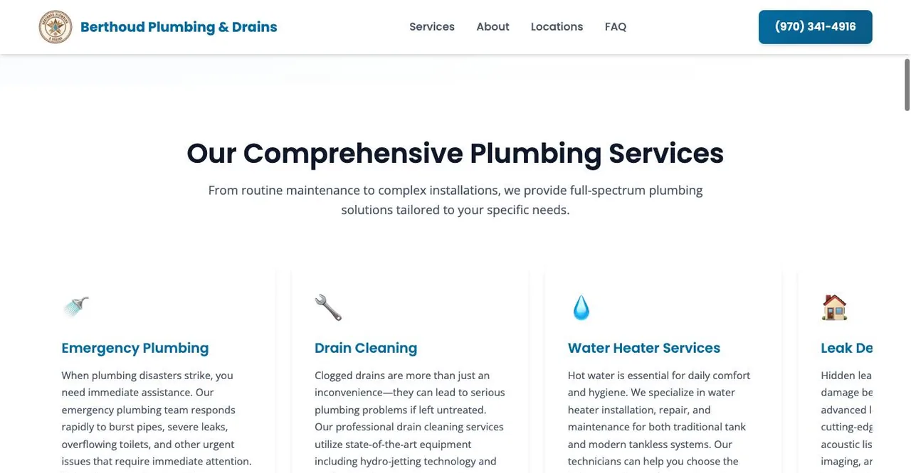 Berthoud Plumbing & Drains cover
