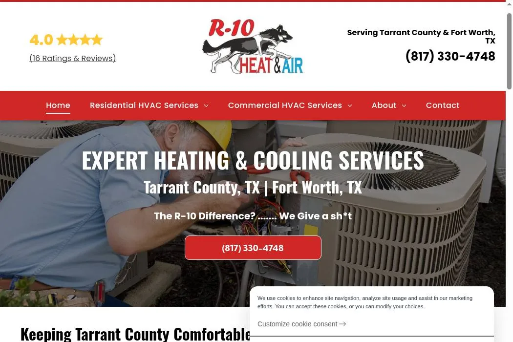 R-10 Heat & Air cover
