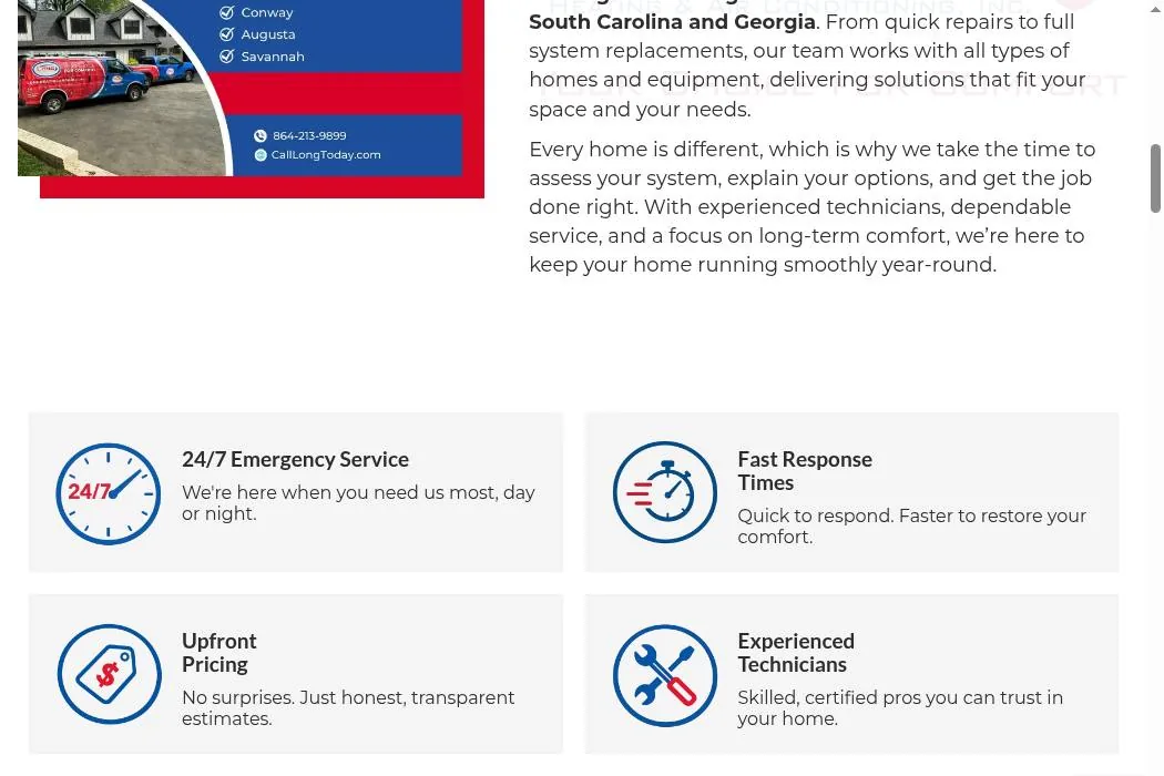Long Heating & Air Conditioning cover
