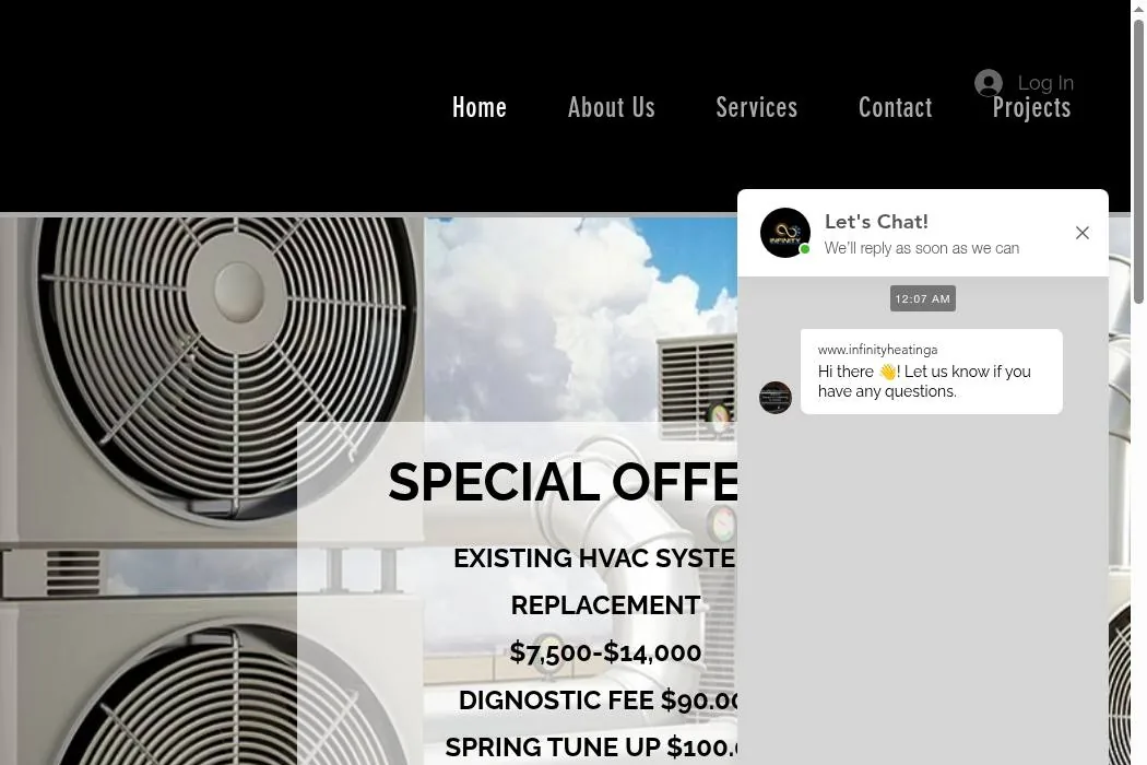 Infinity HVAC Service cover