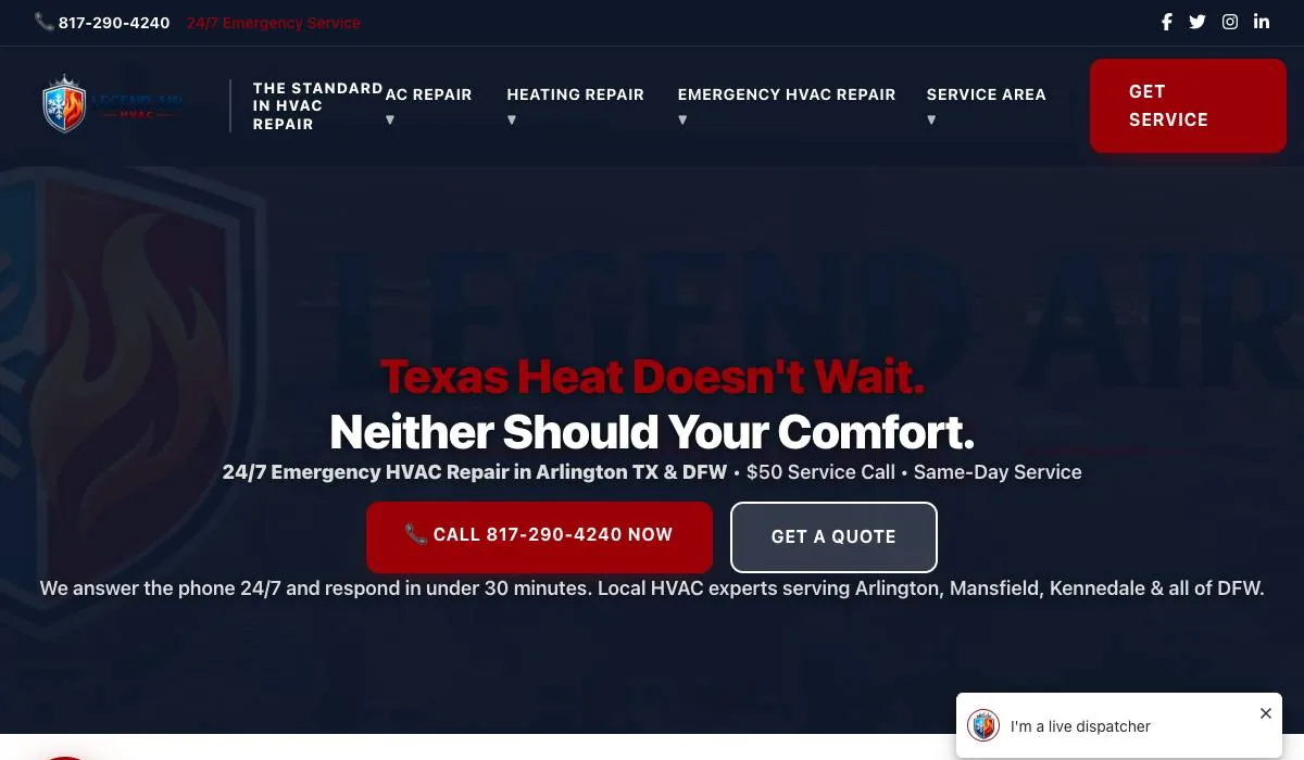 Legend Air HVAC cover