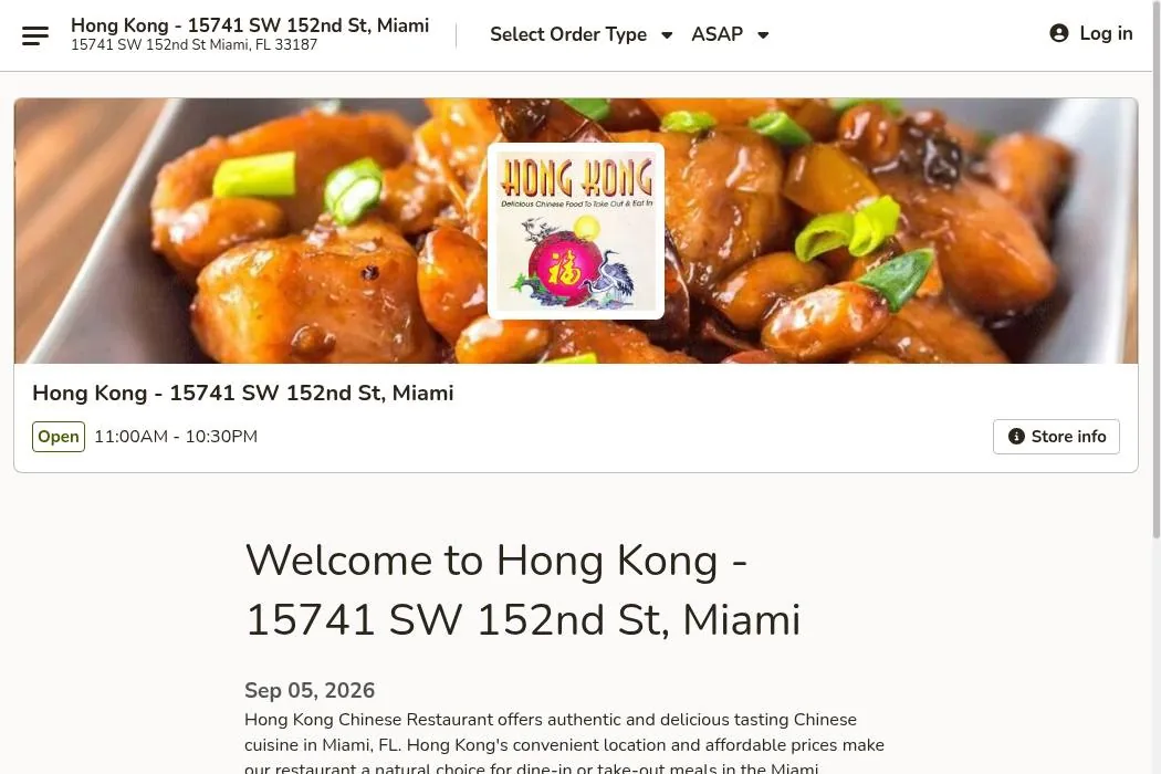 Hong Kong Chinese Restaurant cover
