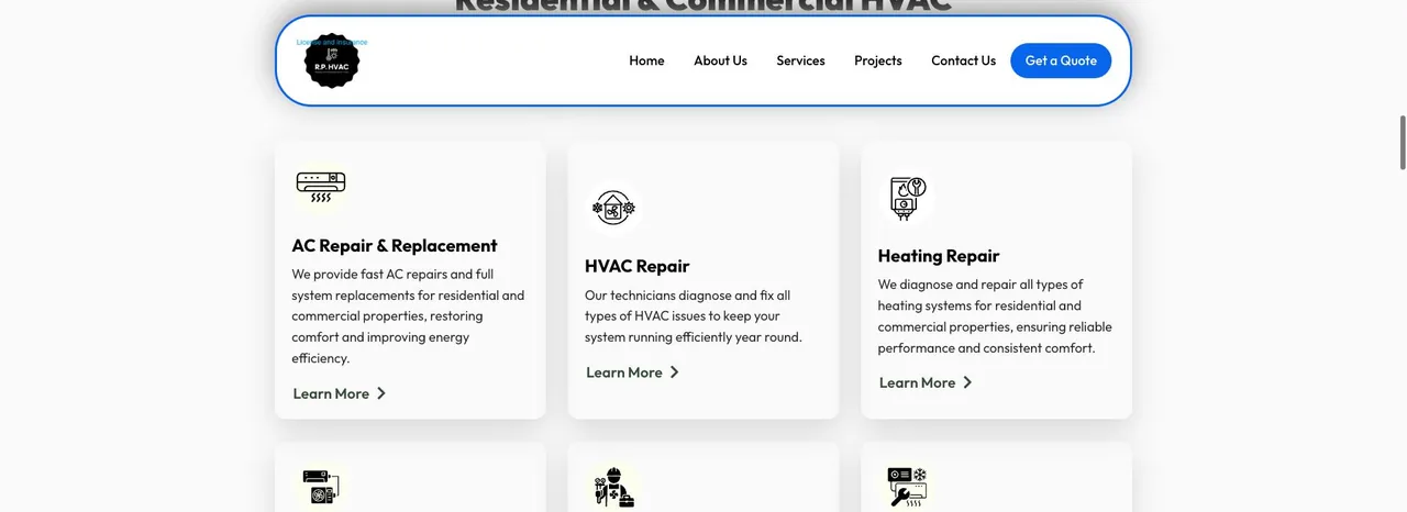 R.P. HVAC cover