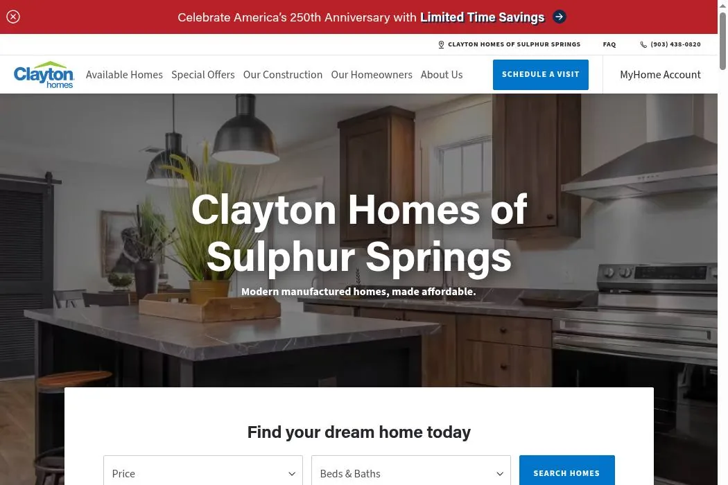 Clayton Homes of Sulphur Springs cover