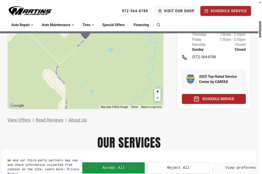 Martin's Automotive Repair & Maintenance cover