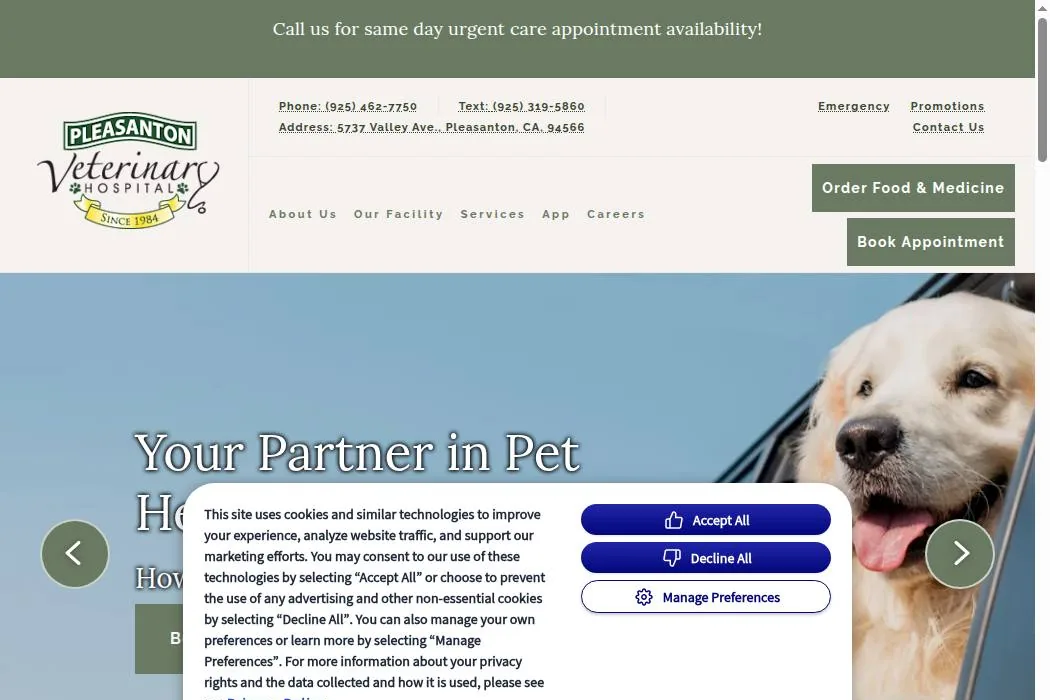 Pleasanton Veterinary Hospital cover