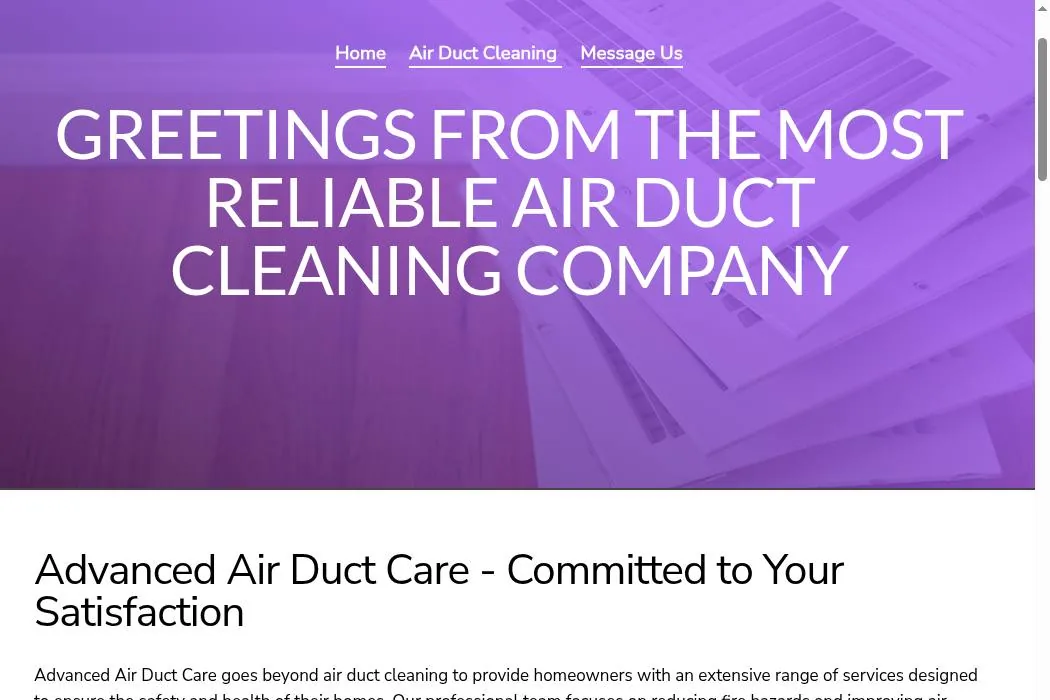Advanced Air Duct Care cover