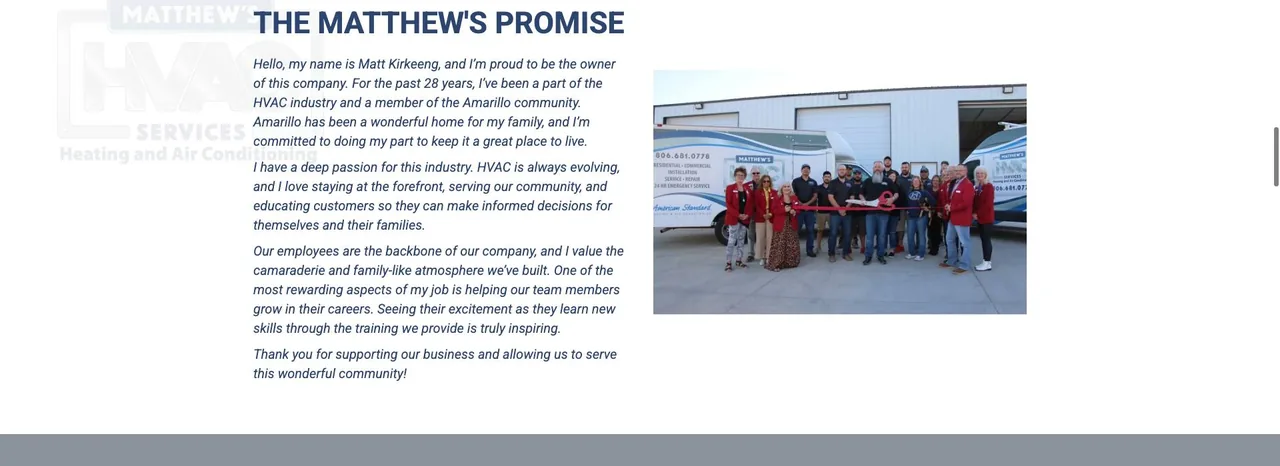 Matthew's HVAC Services cover