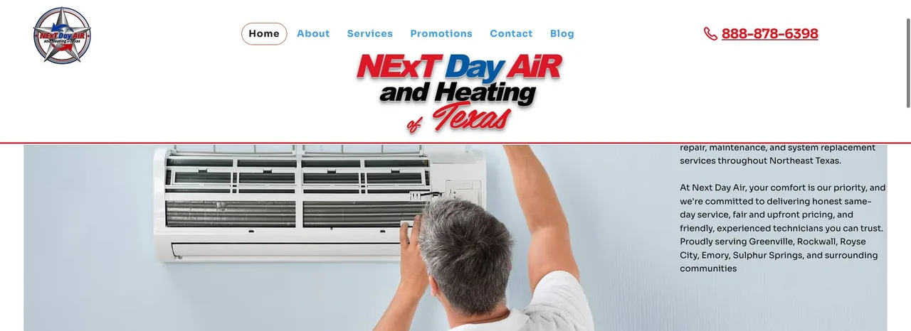 Next Day Air & Heating of Texas cover