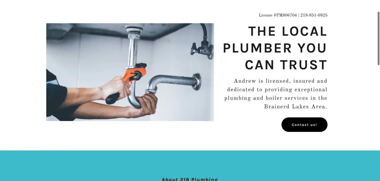 218 Plumbing LLC cover