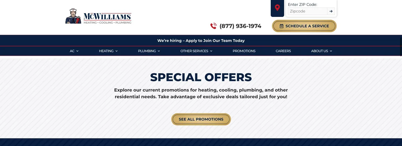 McWilliams Heating, Cooling & Plumbing cover