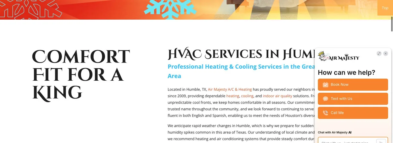 Air Majesty A/C & Heating cover