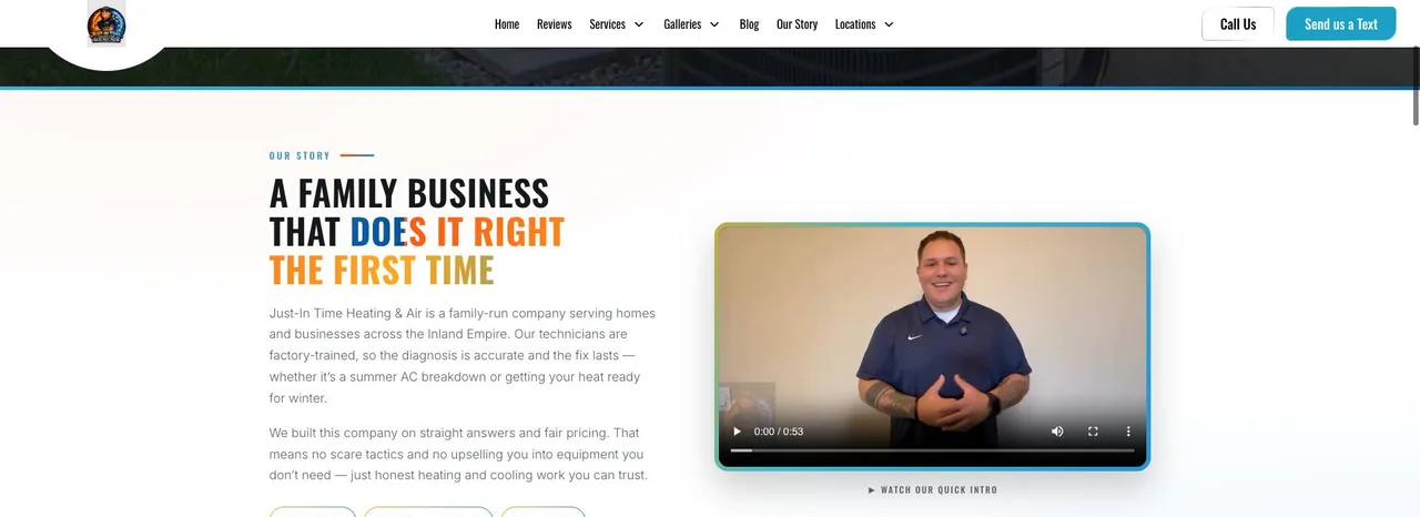 Just-In Time Heating & Air INC cover