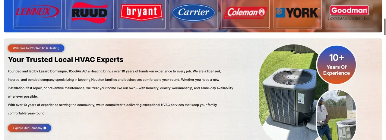 OneCoolAir AC & Heating cover