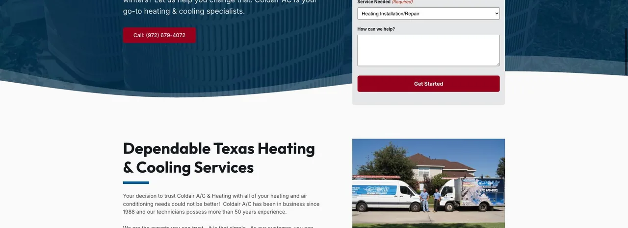 Coldair AC & Heating cover