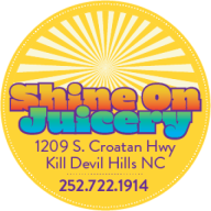 Shine On Juicery, Kitchen and Kava logo
