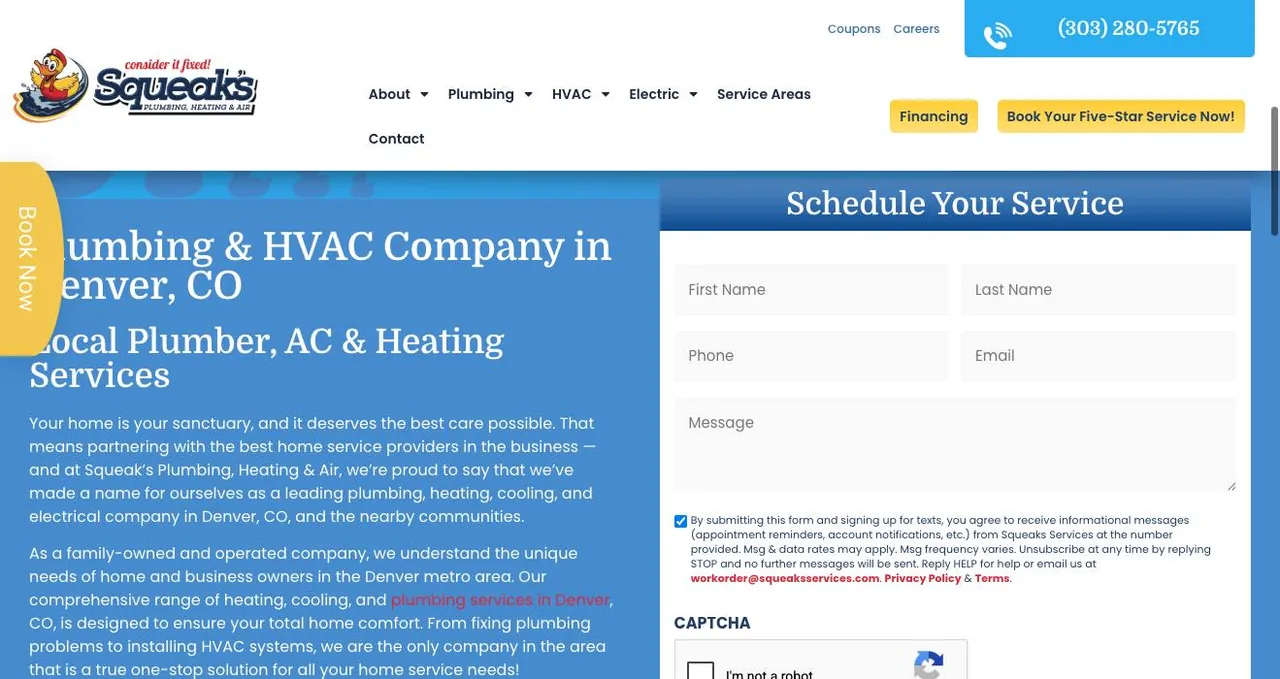 Squeak’s Plumbing, Heating & Air cover