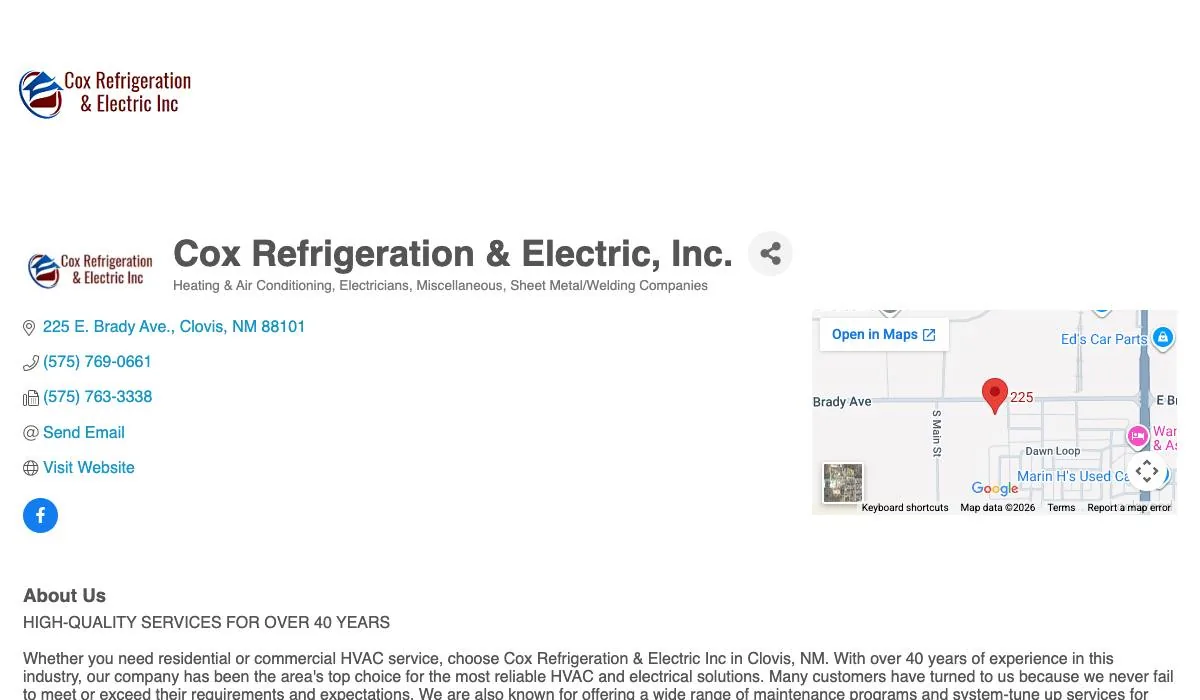 Cox Refrigeration & Electric, Inc. cover