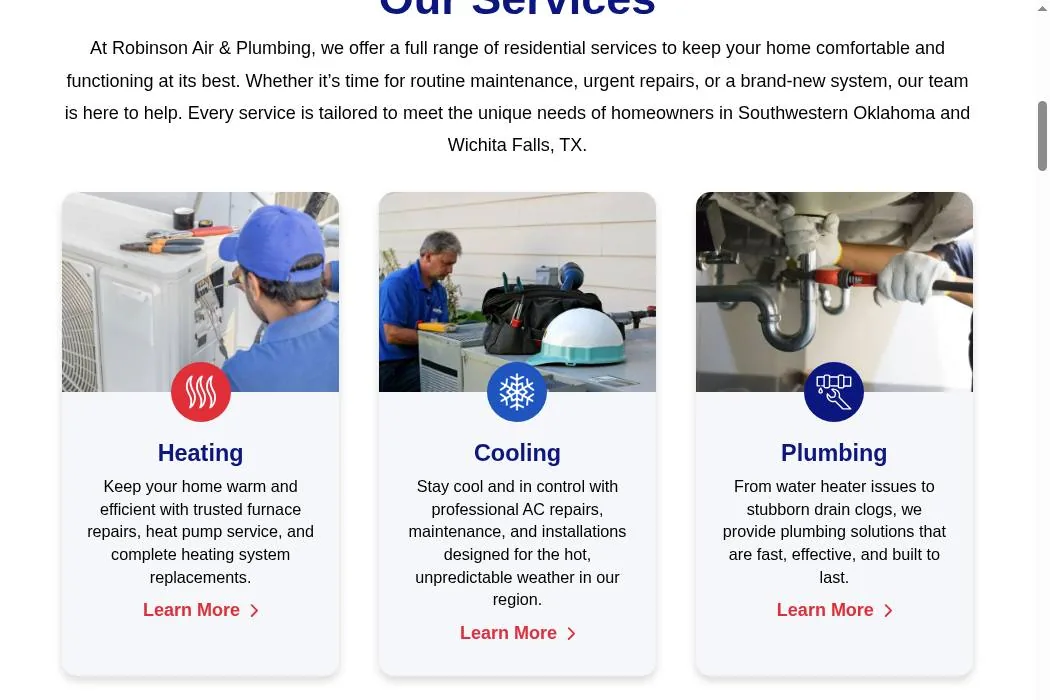 Robinson Air & Plumbing cover