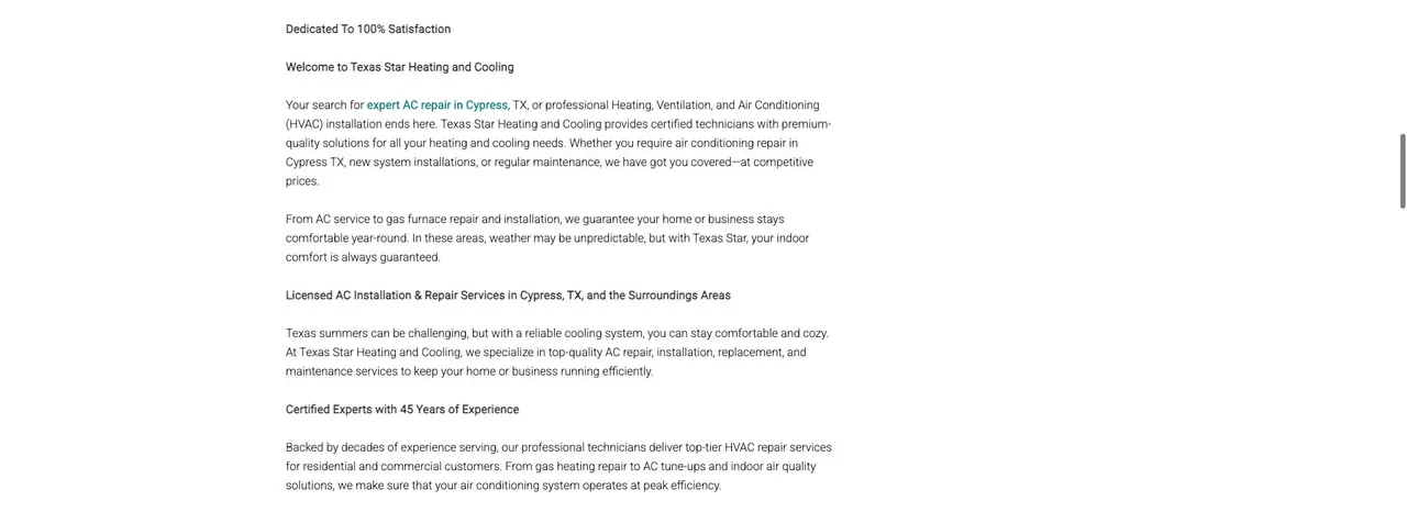 Texas Star Heating and Cooling LLC cover