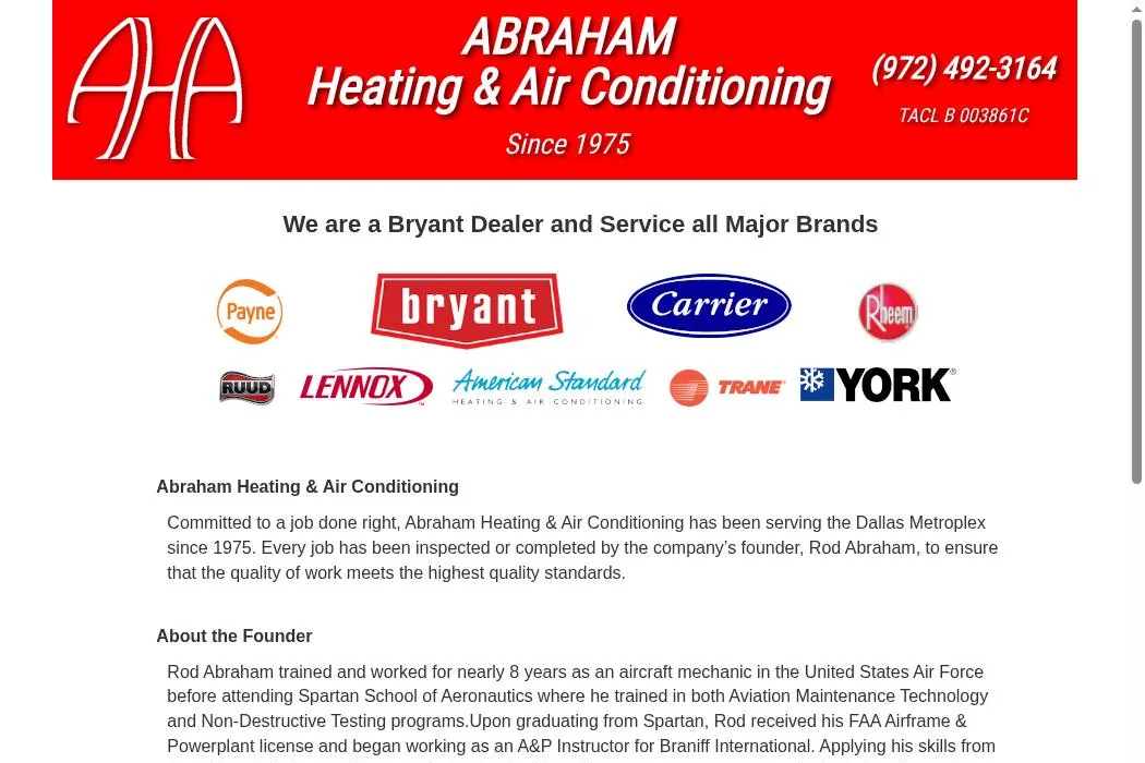 Abraham Heating & Air Conditioning cover
