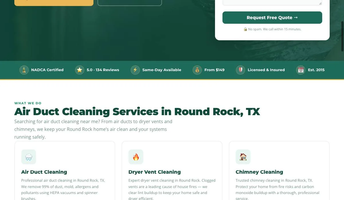 Duct Cleaning Squads cover